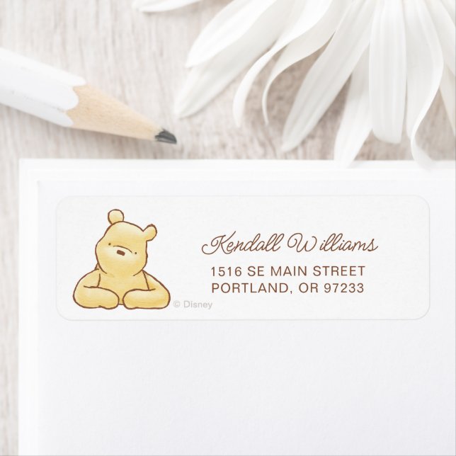 Winnie the Pooh 100 Acre Baby Shower Label (Insitu)