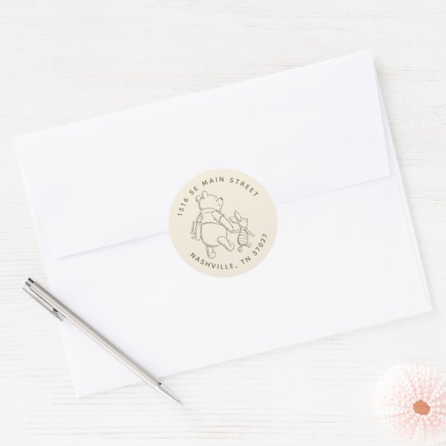 Winnie the Pooh 100 Acre Wood Birthday Arch Classic Round Sticker (Envelope)