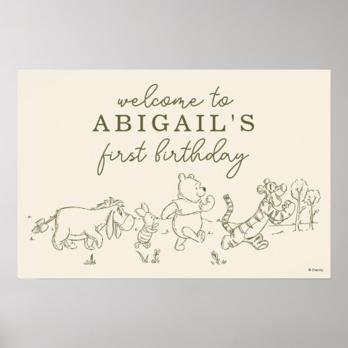 Winnie the Pooh 100 Acre Wood Birthday Arch Poster