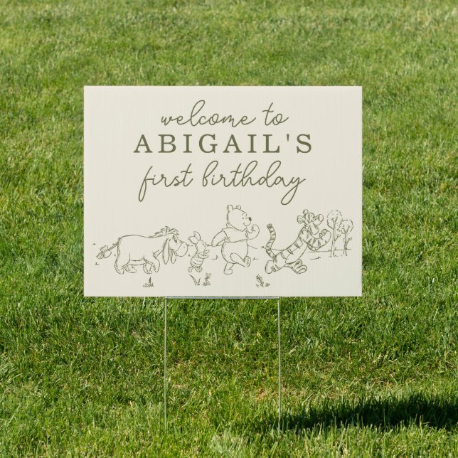 Winnie the Pooh 100 Acre Wood Birthday Arch Sign (Insitu)