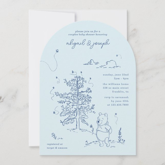 Winnie the Pooh 100 Acre Wood Boy Baby Shower Invitation (Front)