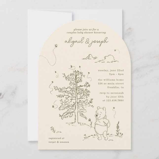 Winnie the Pooh 100 Acre Wood Couples Baby Shower Invitation (Front)