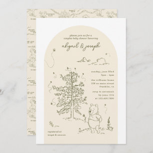 Winnie the Pooh 100 Acre Wood Couples Baby Shower Invitation