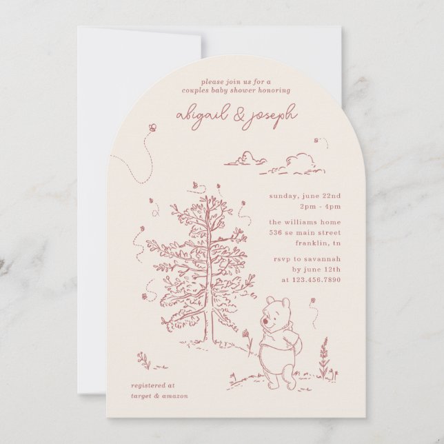 Winnie the Pooh 100 Acre Wood Couples Baby Shower Invitation (Front)