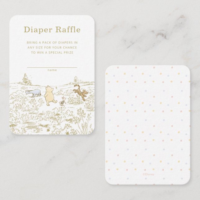 Winnie the Pooh 100 Acre Wood Diaper Raffle Insert (Front/Back)