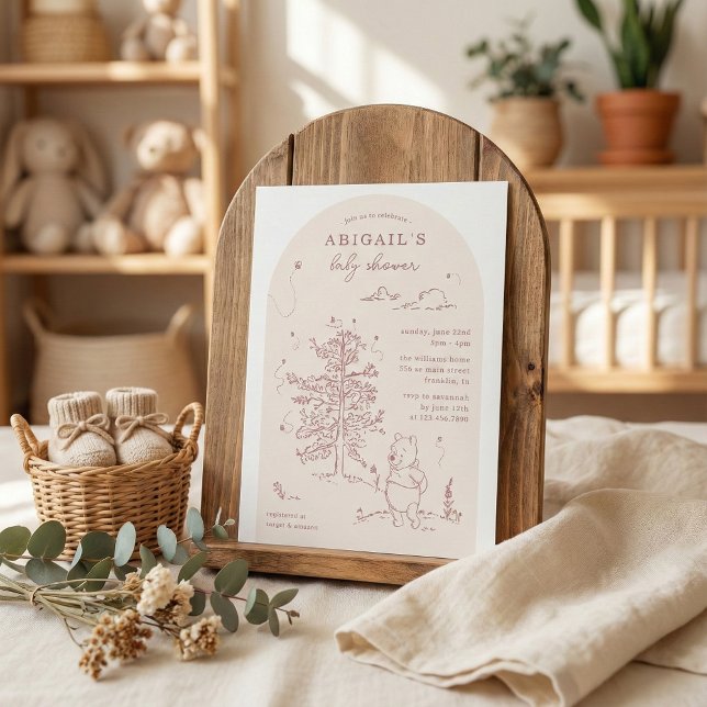 Winnie the Pooh 100 Acre Wood Girl Baby Shower Invitation (Creator Uploaded)