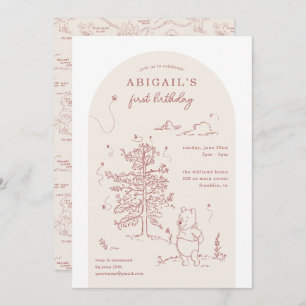 Winnie the Pooh 100 Acre Wood Girl Birthday  Invitation