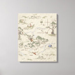 Winnie the Pooh | 100 Acre Wood Map Canvas Print