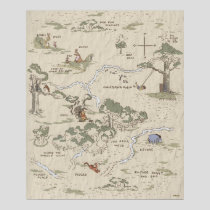 Winnie the Pooh | 100 Acre Wood Map Poster