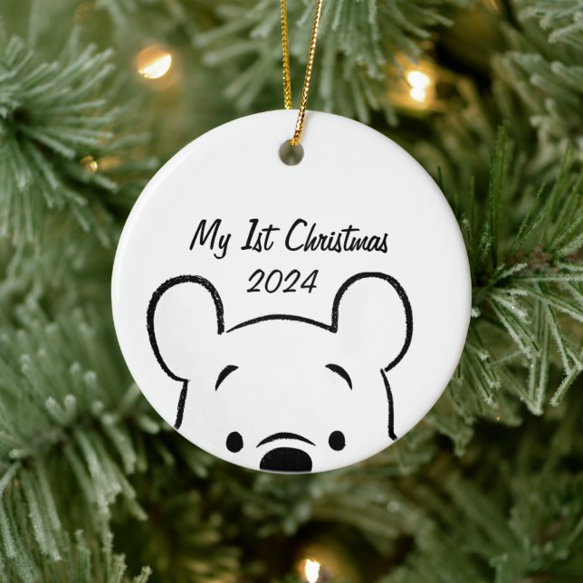 Winnie the Pooh 1st Christmas Ceramic Ornament (Tree)