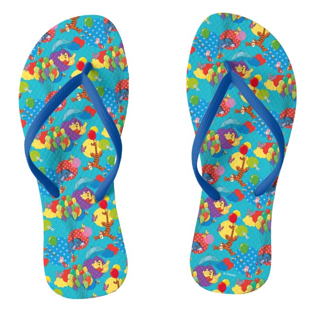 Winnie the Pooh | Among the Balloons Pattern Flip Flops (Footbed)