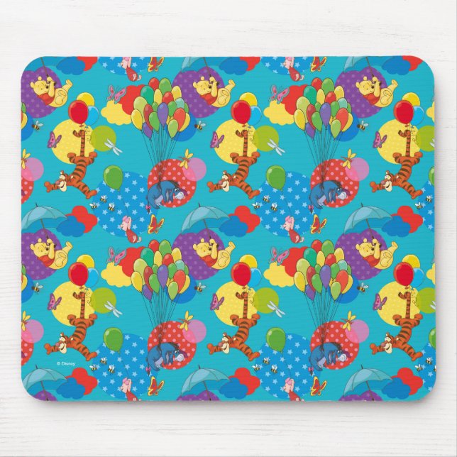 Winnie the Pooh | Among the Balloons Pattern Mouse Pad (Front)