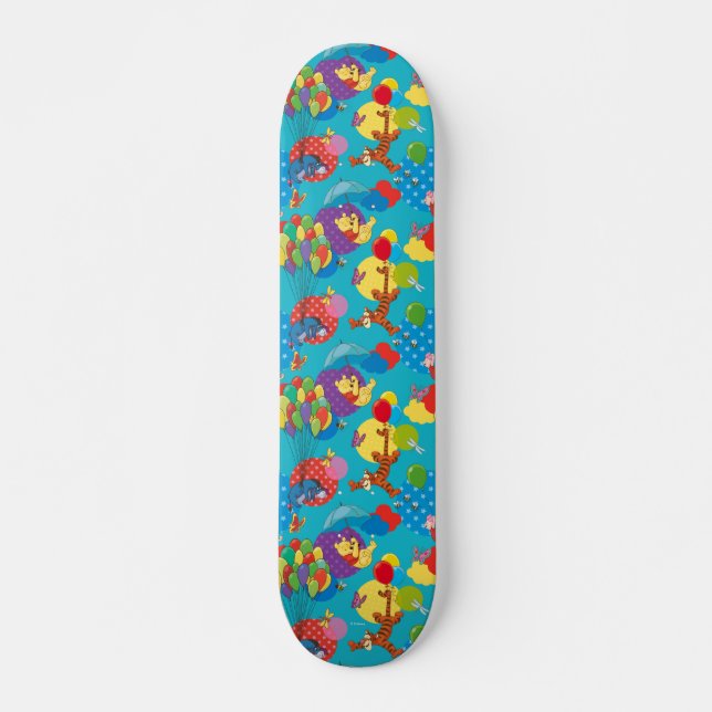 Winnie the Pooh | Among the Balloons Pattern Skateboard (Front)