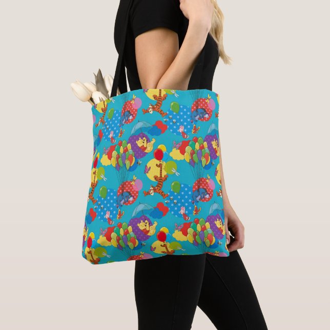 Winnie the Pooh | Among the Balloons Pattern Tote Bag (Close Up)