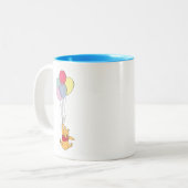 Winnie the Pooh and Balloons Two-Tone Coffee Mug (Front Left)