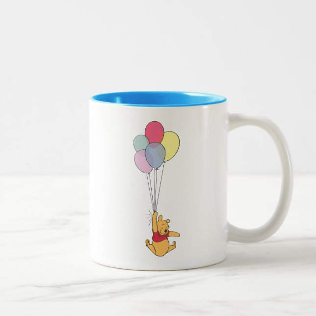 Winnie the Pooh and Balloons Two-Tone Coffee Mug (Right)