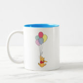 Winnie the Pooh and Balloons Two-Tone Coffee Mug (Left)
