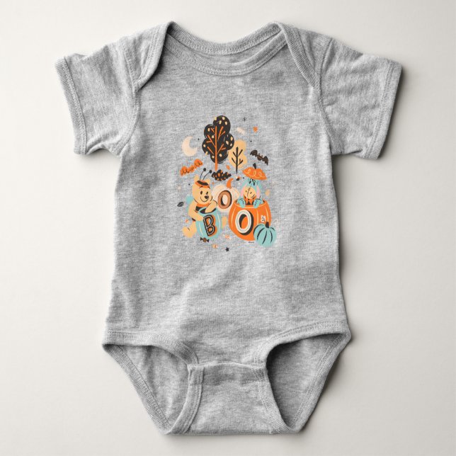 Winnie the Pooh and Eeyore's Halloween Boo! Baby Bodysuit (Front)