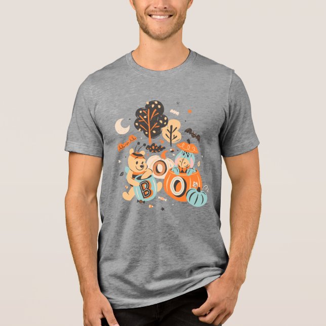 Winnie the Pooh and Eeyore's Halloween Boo! Tri-Blend Shirt (Front)
