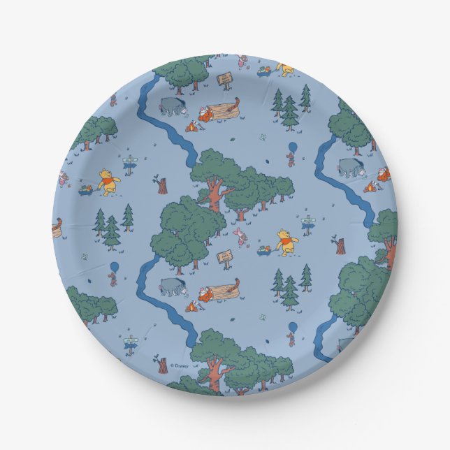 Winnie the Pooh and Friends Baby Shower Paper Plates (Front)