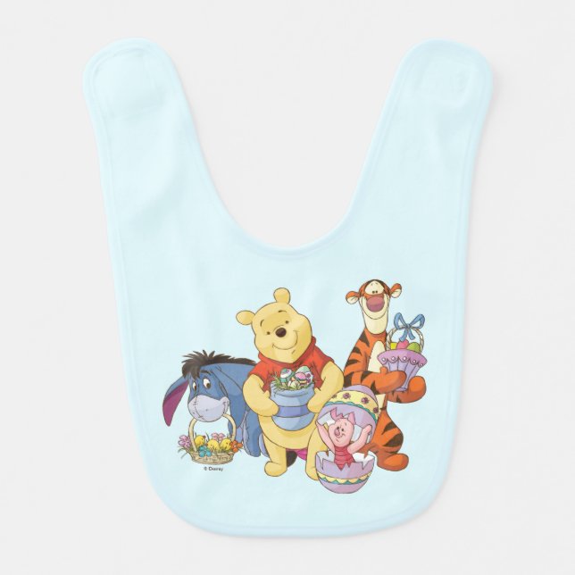 Winnie the Pooh and Friends | Easter Graphic Baby Bib (Front)