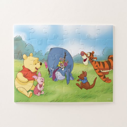 Winnie the Pooh and Friends out on the Grass Jigsaw Puzzle