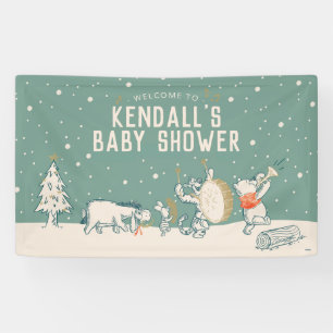 Winnie the Pooh and Pals Winter 1st Baby Shower Banner