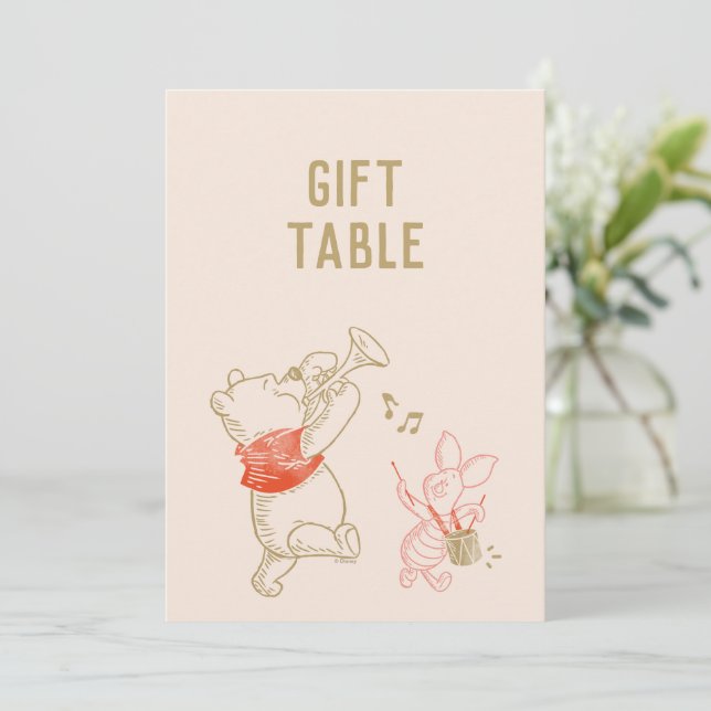 Winnie the Pooh and Pals Winter Baby Shower Invitation (Standing Front)