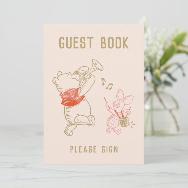 Winnie the Pooh and Pals Winter Baby Shower Invitation (Standing Front)