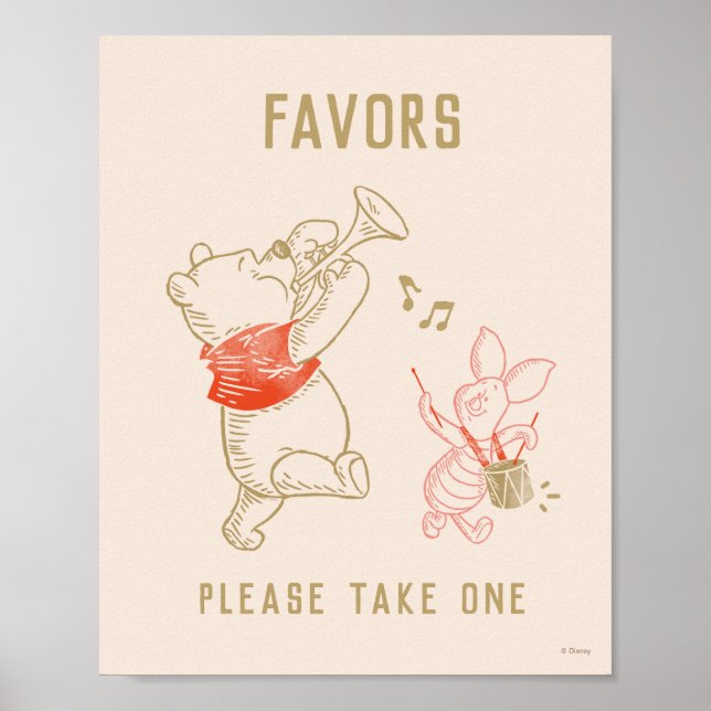 Winnie the Pooh and Pals Winter Baby Shower Poster (Front)