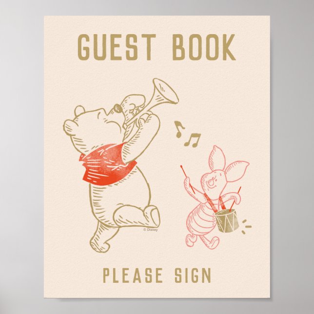 Winnie the Pooh and Pals Winter Baby Shower Poster (Front)