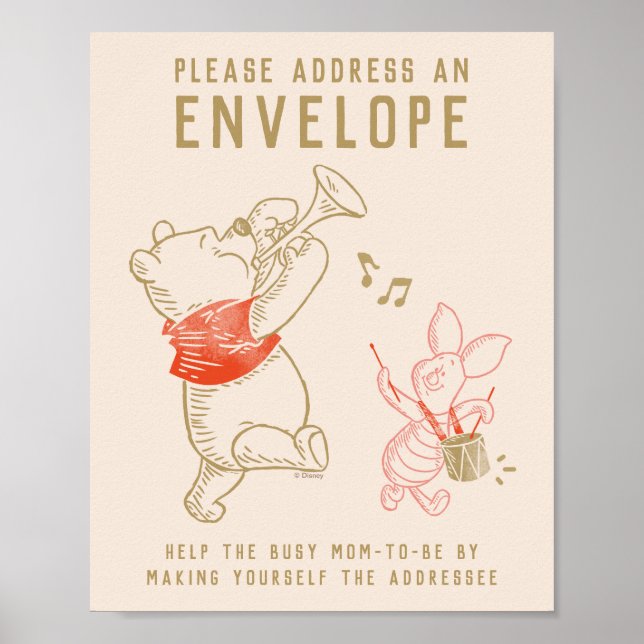 Winnie the Pooh and Pals Winter Baby Shower Poster (Front)