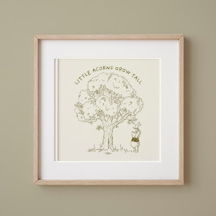 Winnie the Pooh and Piglet Acorn Tree - Nursery Poster
