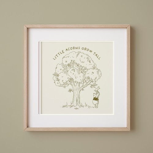 Winnie the Pooh and Piglet Acorn Tree _ Nursery Poster