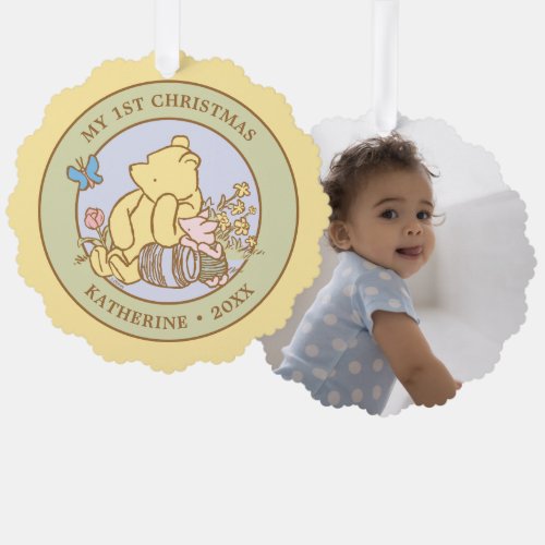 Winnie the Pooh and Piglet  Classic Ornament Card