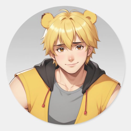 Winnie the Pooh Anime Guy Sticker