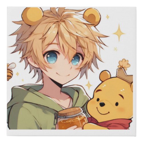 Winnie the Pooh Anime Guy V10 Canvas Print