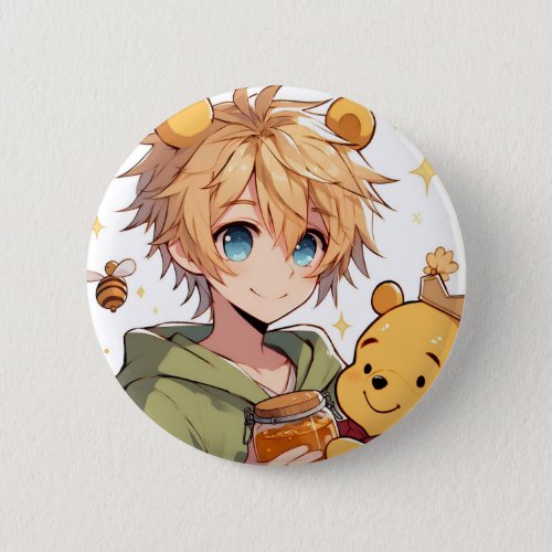 Winnie the Pooh Anime Guy V10 Pin Button