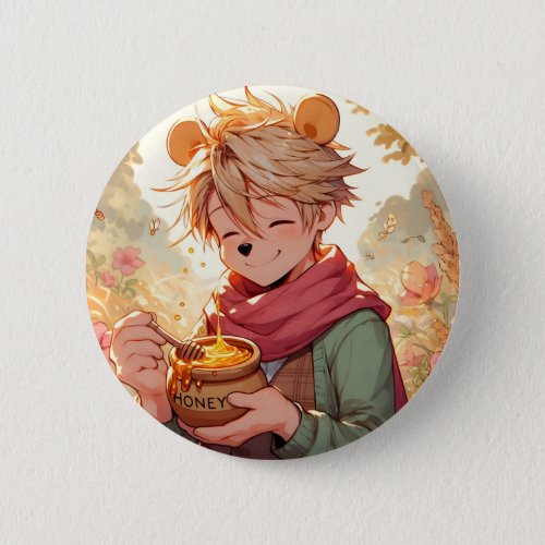 Winnie the Pooh Anime Guy V11 Pin Button