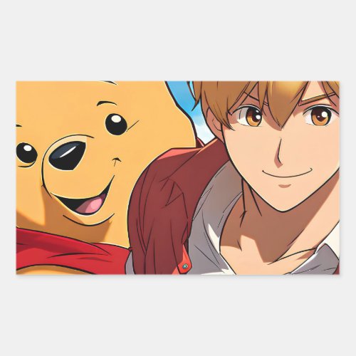 Winnie the Pooh Anime Guy V4 Sticker