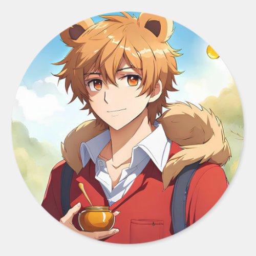 Winnie the Pooh Anime Guy V5 Sticker