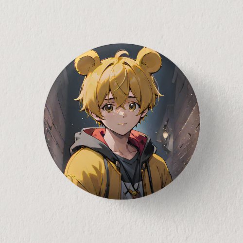 Winnie the Pooh Anime Guy V6 Pin Button