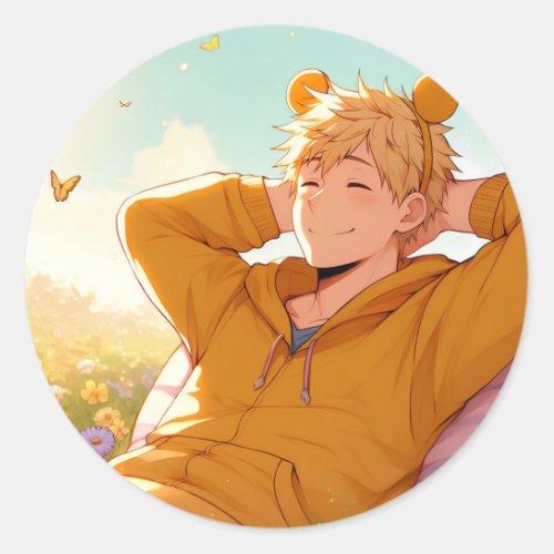 Winnie the Pooh Anime Guy V7 Sticker