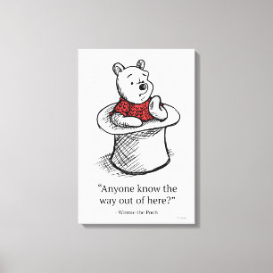 Winnie the Pooh   Anyone Know the Way Out of Here Canvas Print