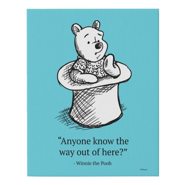 Winnie the Pooh | Anyone Know the Way Out of Here Faux Canvas Print (Front)