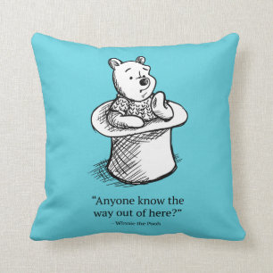 Winnie the Pooh Anyone Know the Way Out of Here Throw Pillow