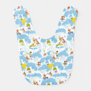 Winnie the Pooh At the Honey Tree Pattern Baby Bib
