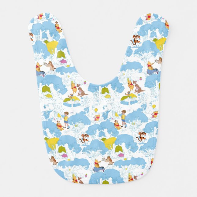 Winnie the Pooh | At the Honey Tree Pattern Baby Bib (Front)
