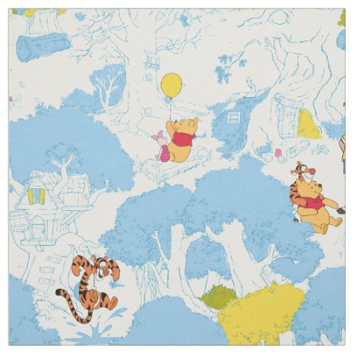 Winnie the Pooh  At the Honey Tree Pattern Fabric