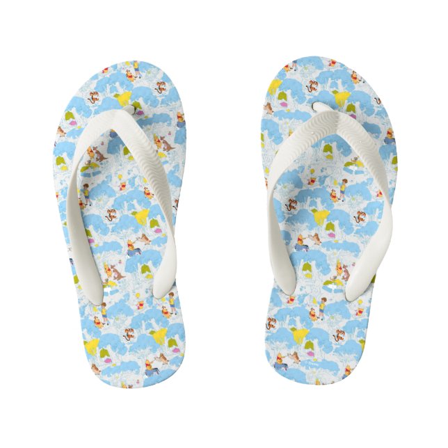 Winnie the Pooh | At the Honey Tree Pattern Kid's Flip Flops (Footbed)